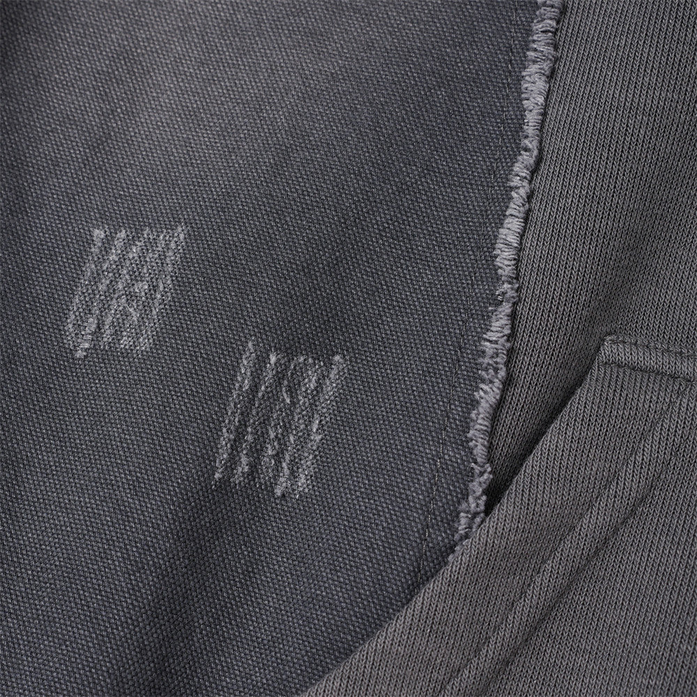 DAXUEN faded dark grey color-blocked oversized hooded sweatshirt