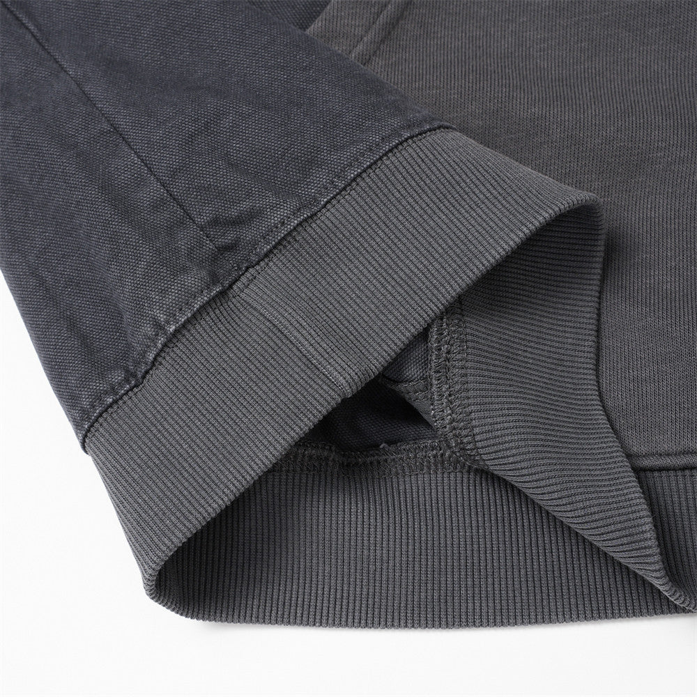 DAXUEN faded dark grey color-blocked oversized hooded sweatshirt