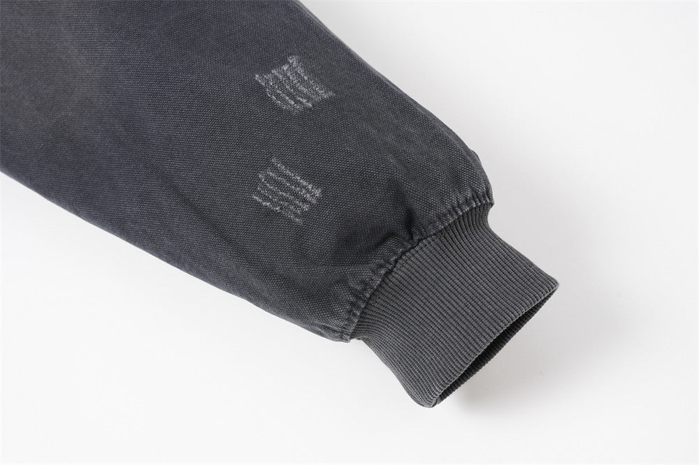 DAXUEN faded dark grey color-blocked oversized hooded sweatshirt