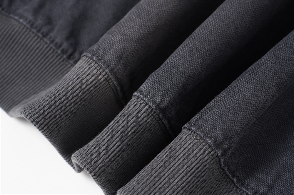 DAXUEN faded dark grey color-blocked oversized hooded sweatshirt