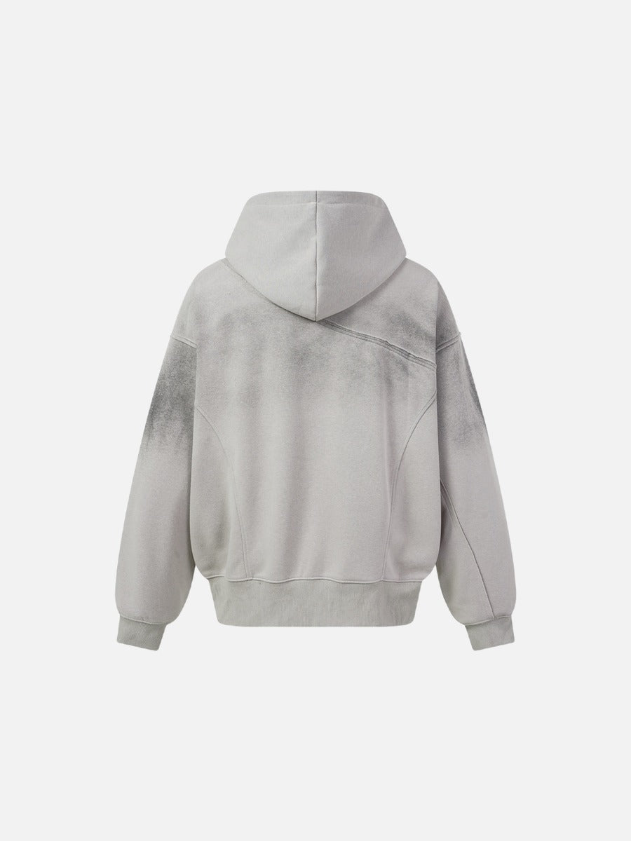 DAXUEN light grey and black faded gradient oversized hooded jacket
