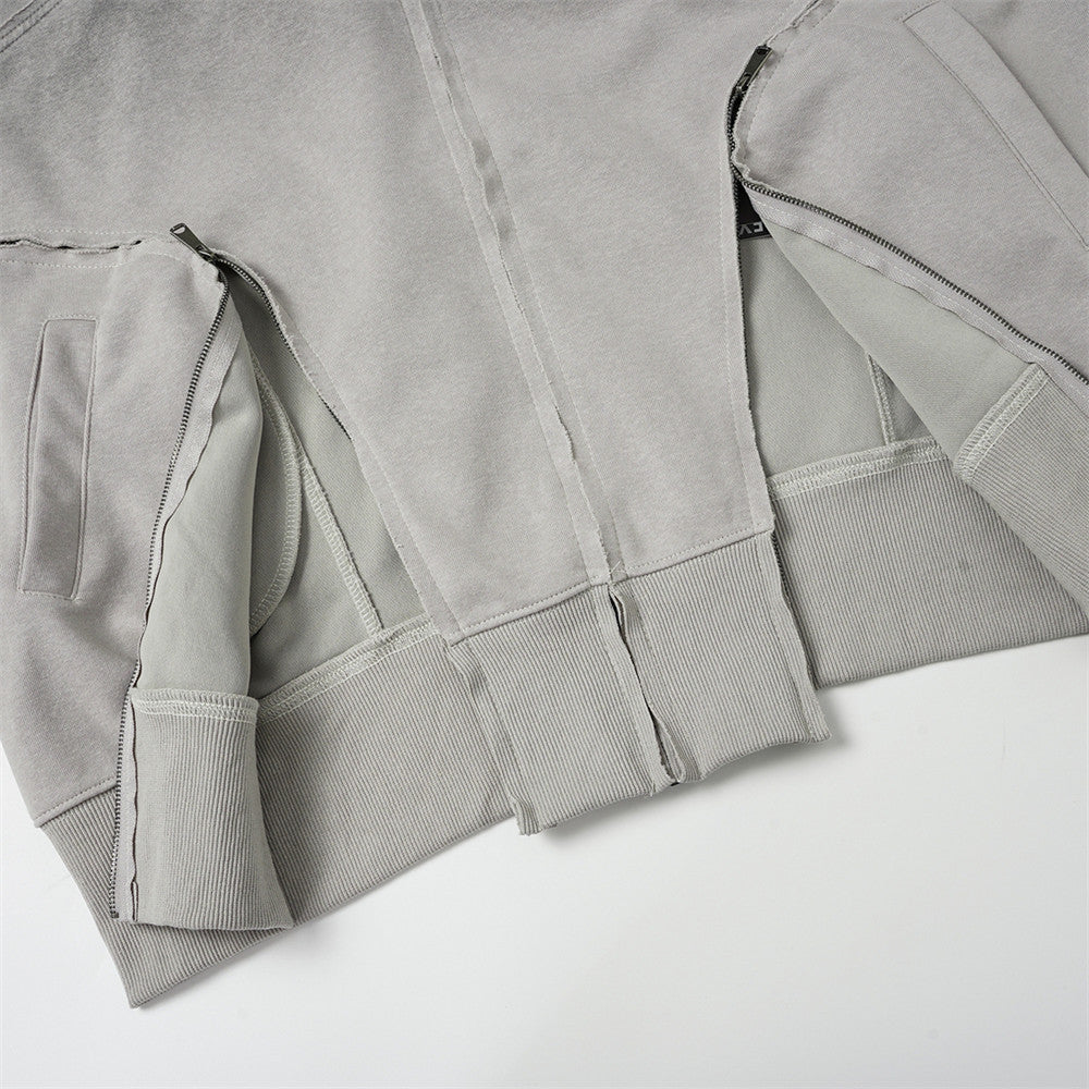 DAXUEN light grey and black faded gradient oversized hooded jacket
