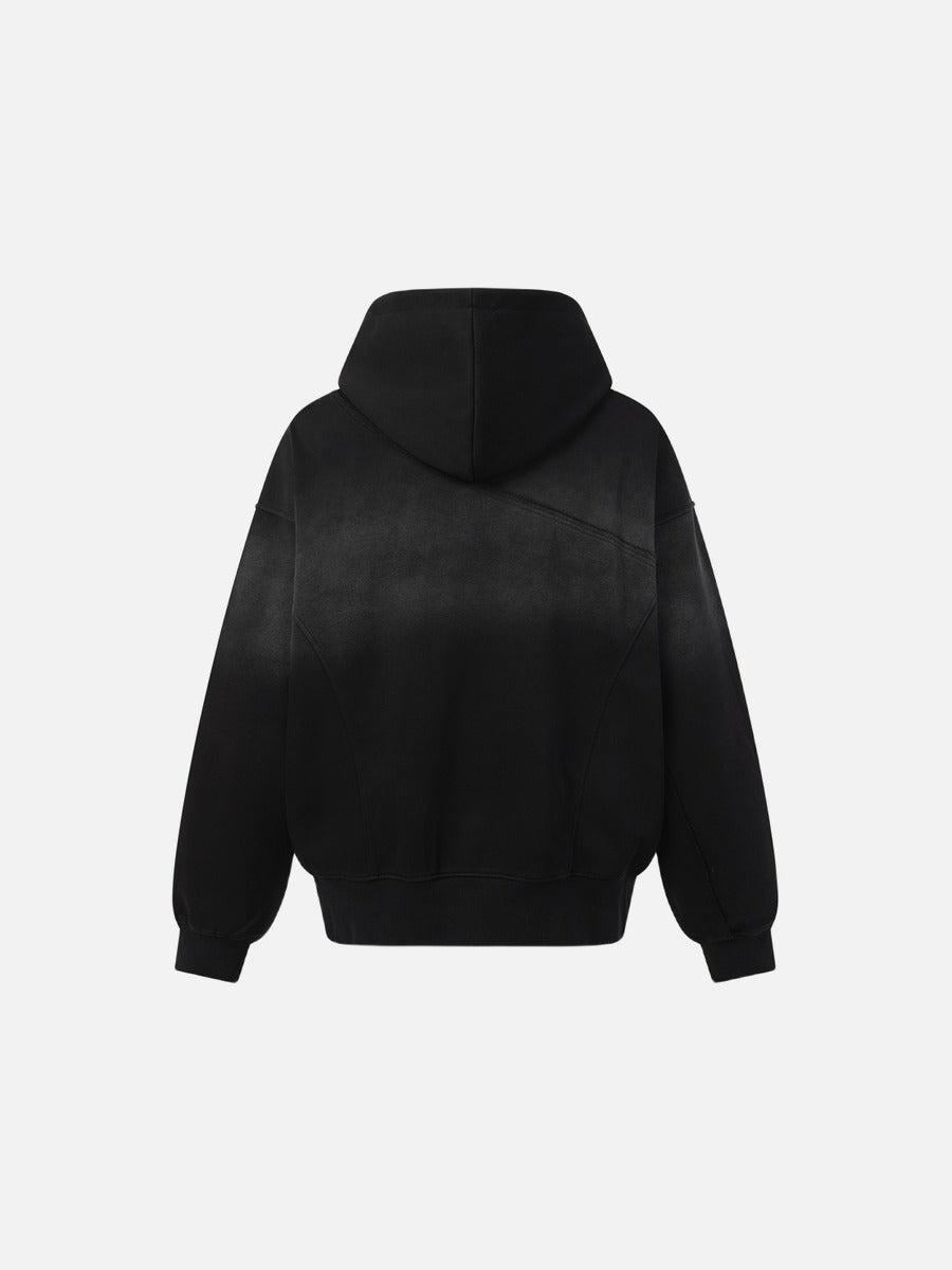 DAXUEN light grey and black faded gradient oversized hooded jacket