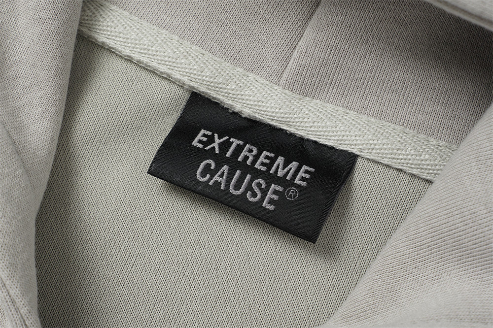 DAXUEN light grey and black faded gradient oversized hooded jacket