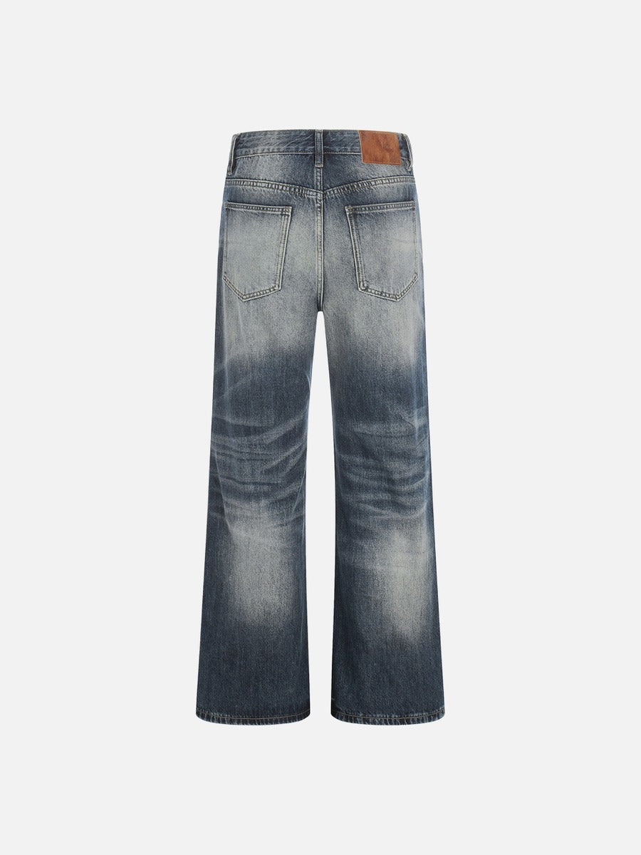 Faded Gradient Wide-Leg Denim Jeans
