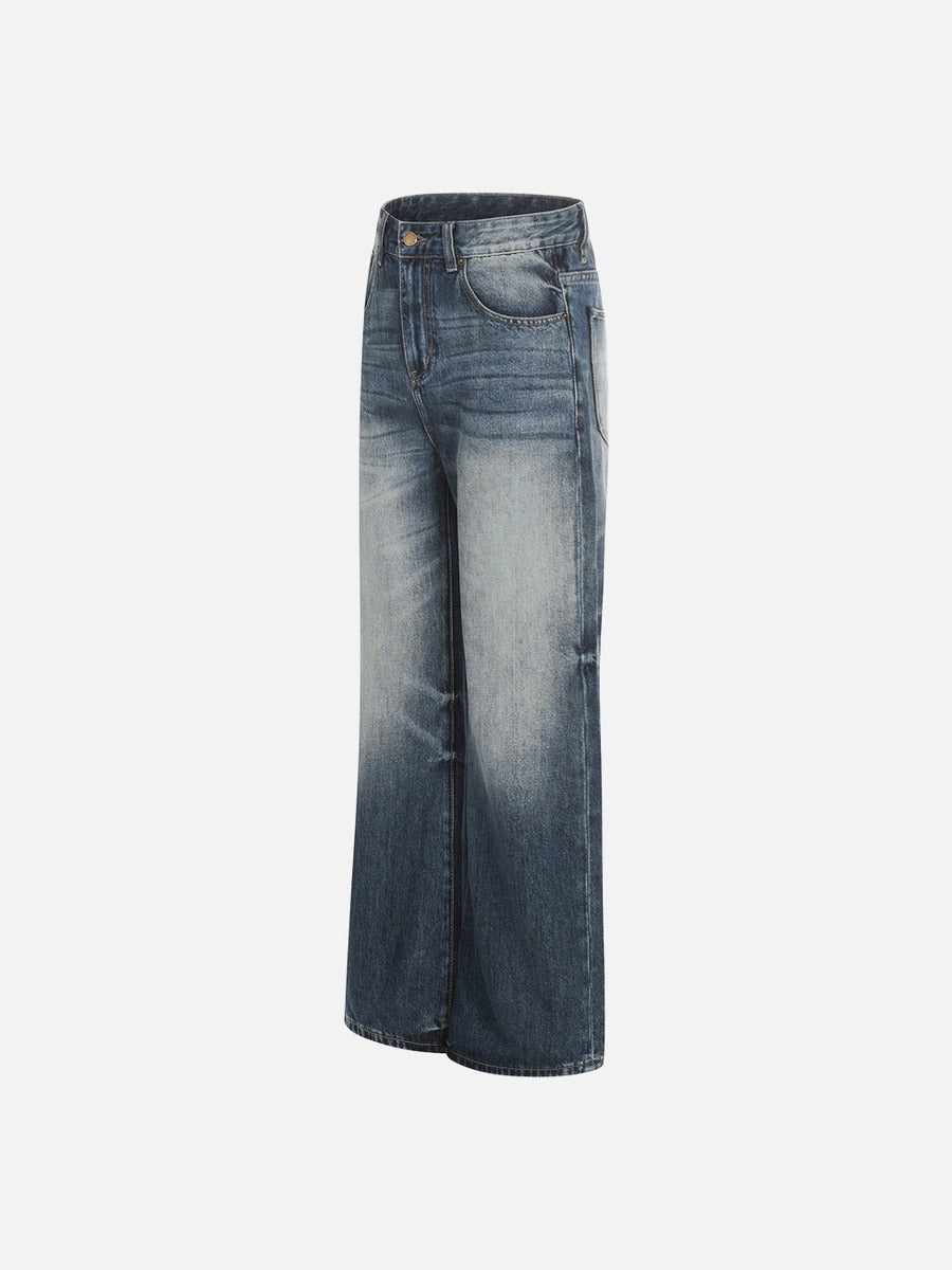 Faded Gradient Wide-Leg Denim Jeans