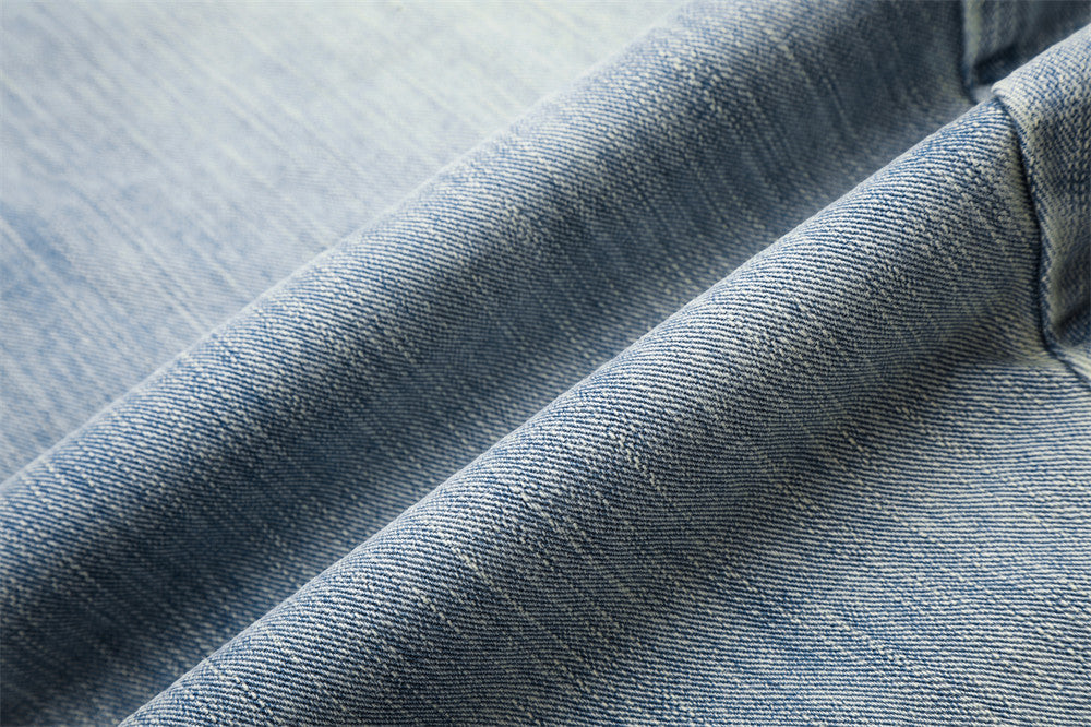 Faded Light Blue Balloon Jeans with Flap Pockets