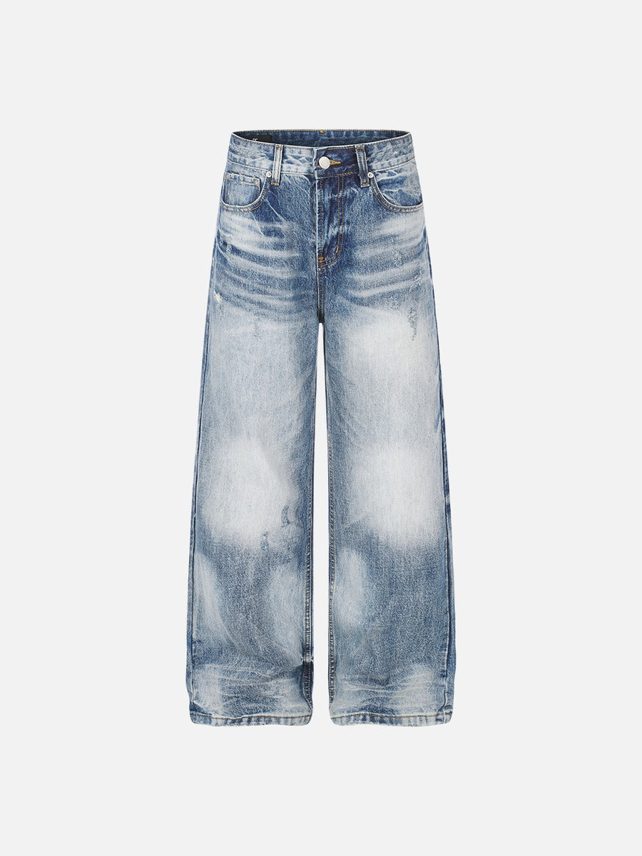 DAXUEN light blue distressed wide-leg jeans