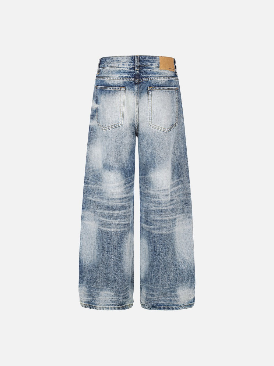 DAXUEN light blue distressed wide-leg jeans