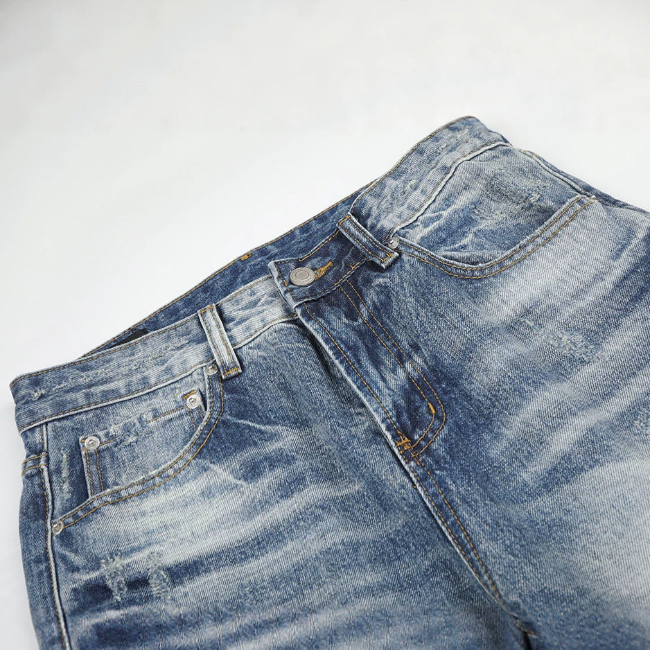 DAXUEN light blue distressed wide-leg jeans