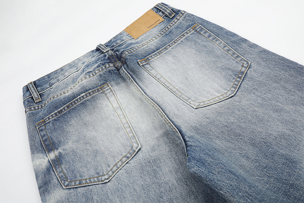DAXUEN light blue distressed wide-leg jeans