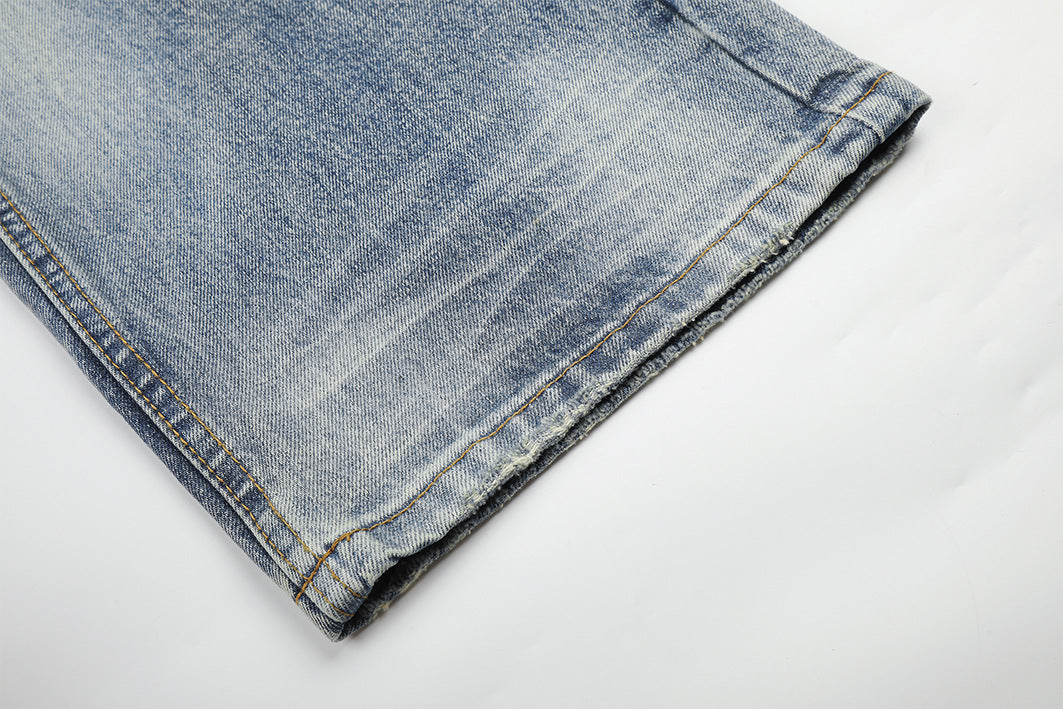 DAXUEN light blue distressed wide-leg jeans