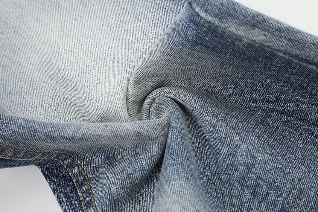 DAXUEN light blue distressed wide-leg jeans