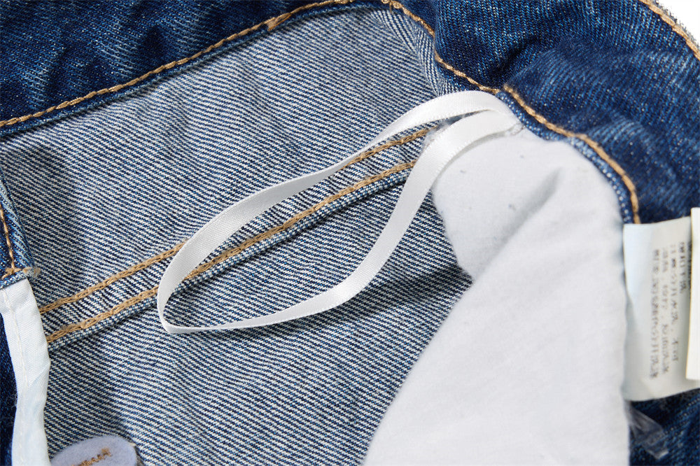 Faded Light Blue Paint-Splatter Wide-Leg Jeans