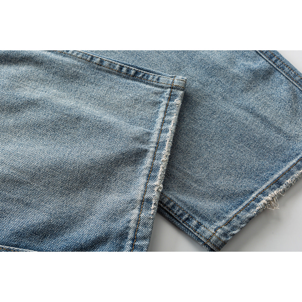Faded Light Blue Wide-Leg Denim Jeans
