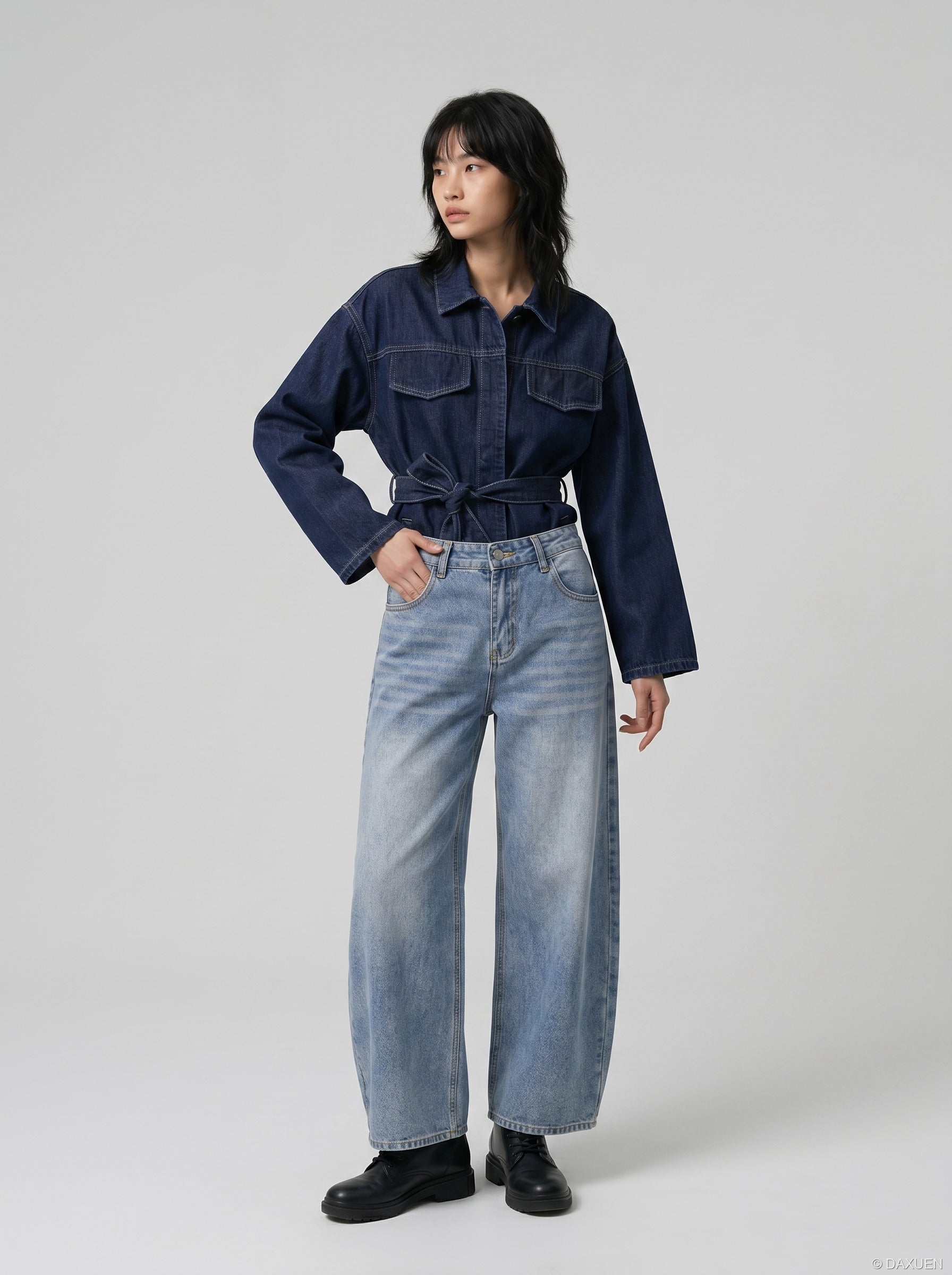 Faded Light Blue Baggy Jeans