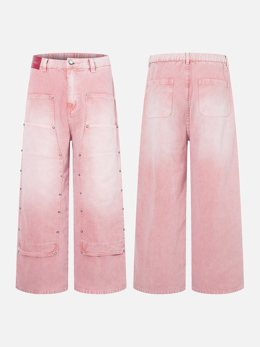 DAXUEN faded pink wide-leg pants with pockets