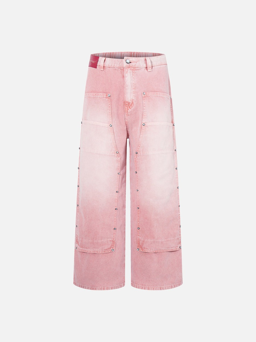 DAXUEN faded pink wide-leg pants with pockets