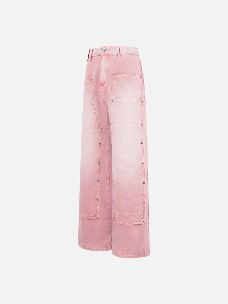 DAXUEN faded pink wide-leg pants with pockets