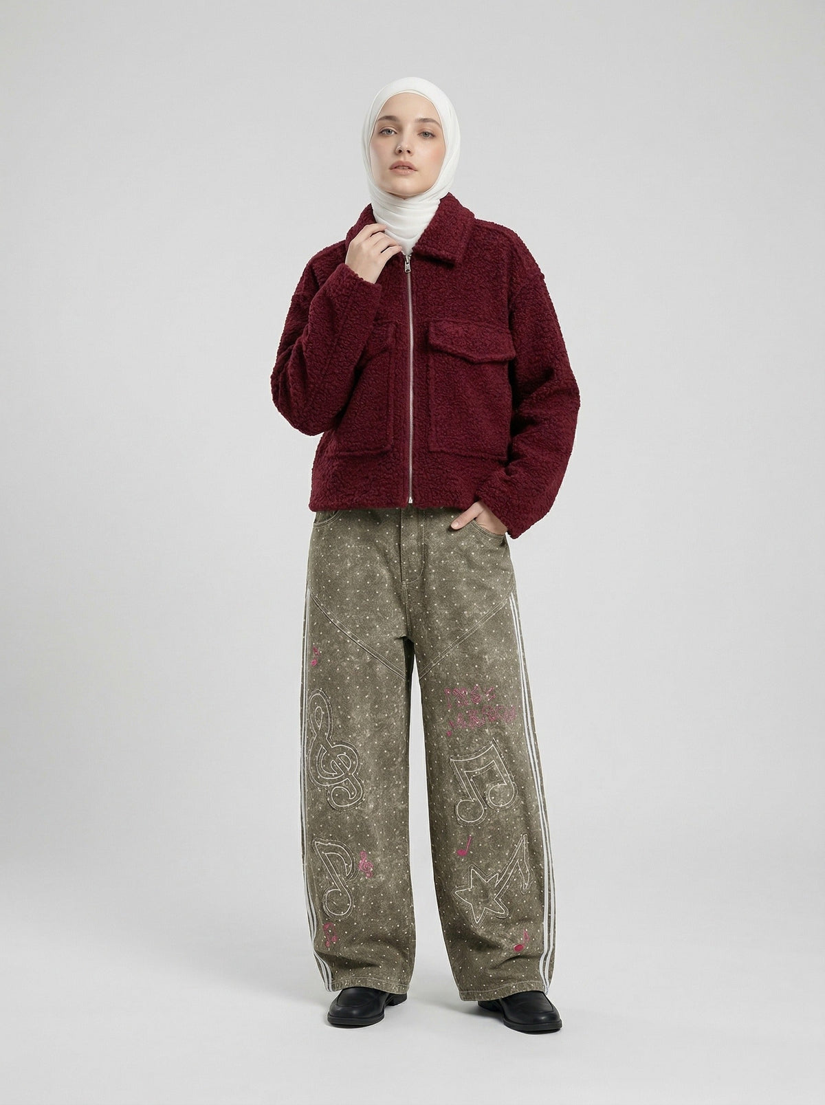 Faded Polka Dot Wide Leg Pants