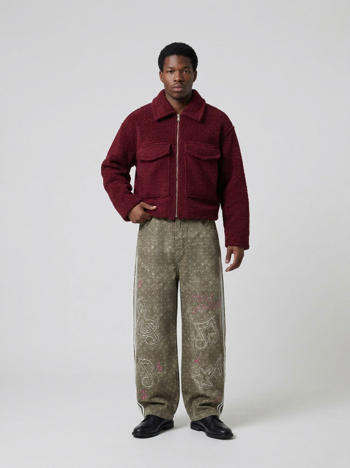 Faded Polka Dot Wide Leg Pants