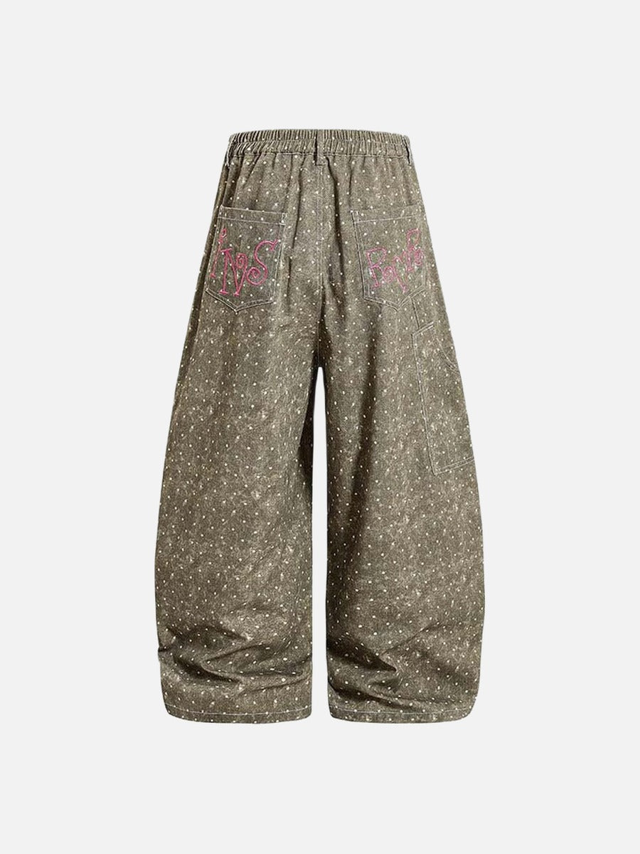Faded Polka Dot Wide Leg Pants