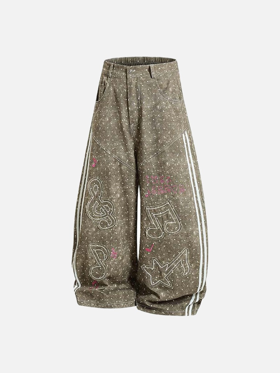 Faded Polka Dot Wide Leg Pants
