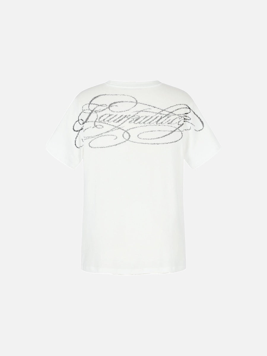Faded Portraits with Scribbles T-Shirt