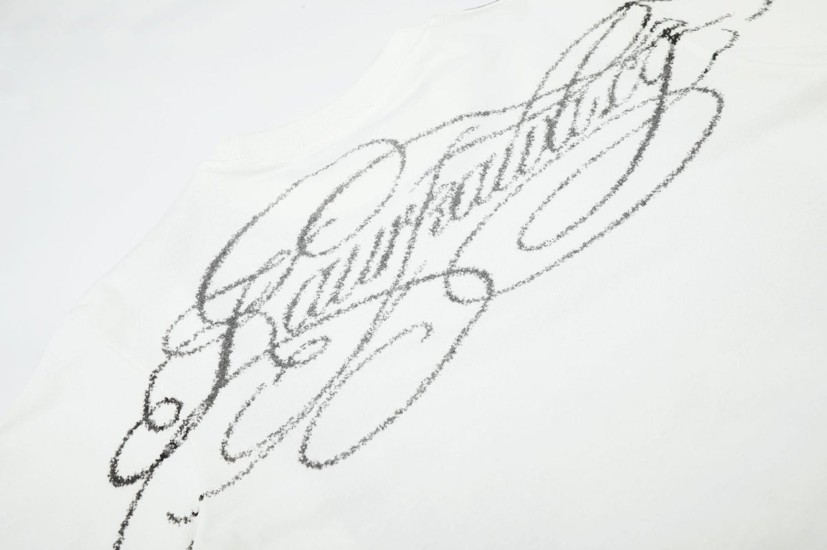 Faded Portraits with Scribbles T-Shirt