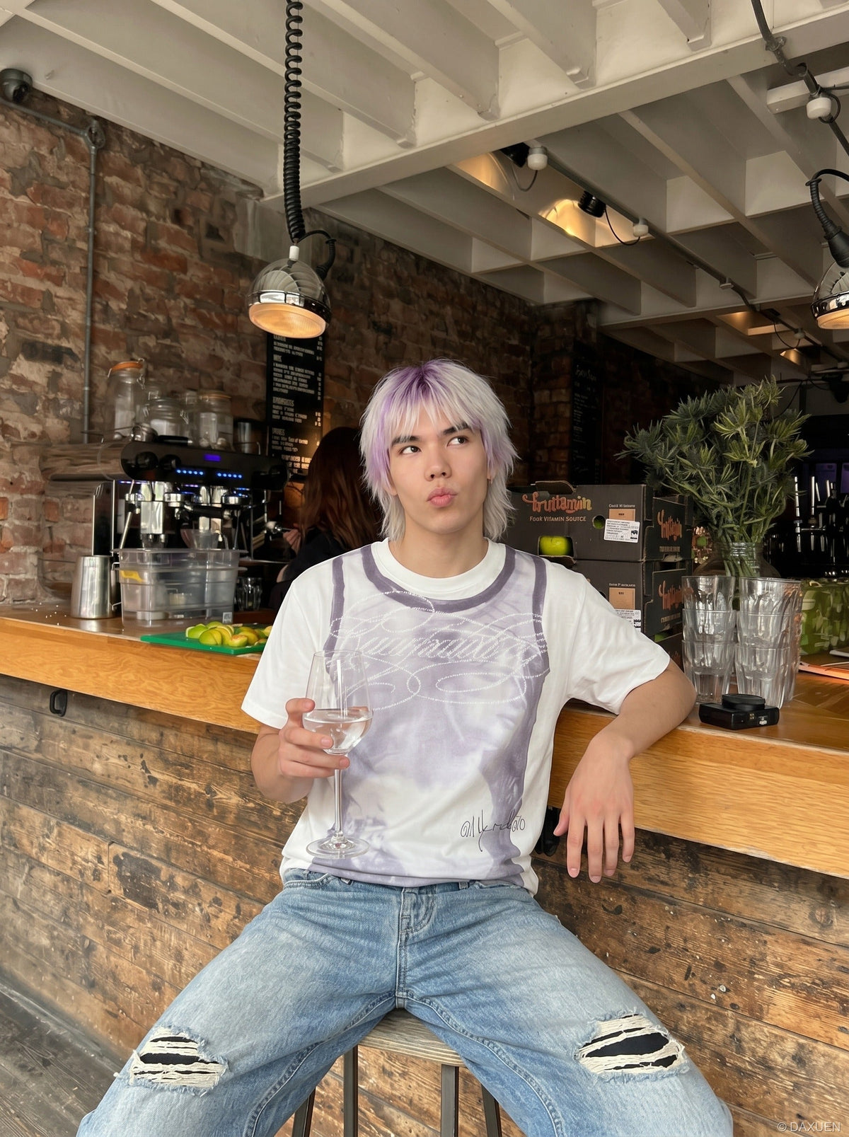 Faded Portraits with Scribbles T-Shirt