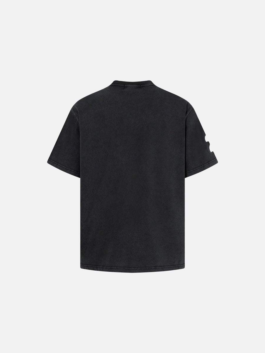 Verblasstes Einhorn-Rundhalst-Shirt