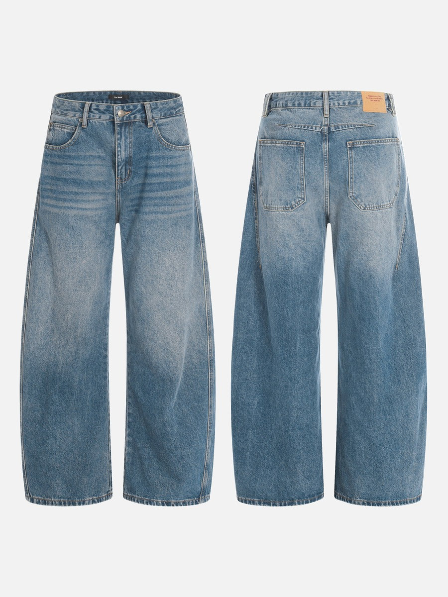 Faded Balloon-Leg Baggy Jeans