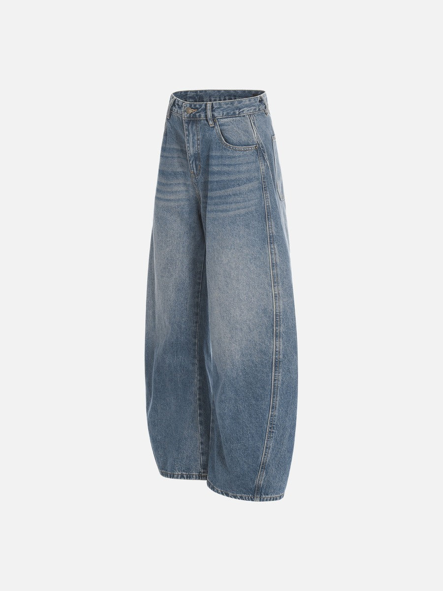 Faded Balloon-Leg Baggy Jeans