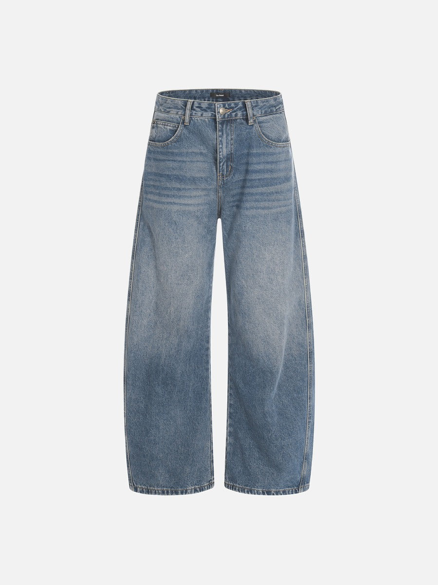 Faded Balloon-Leg Baggy Jeans