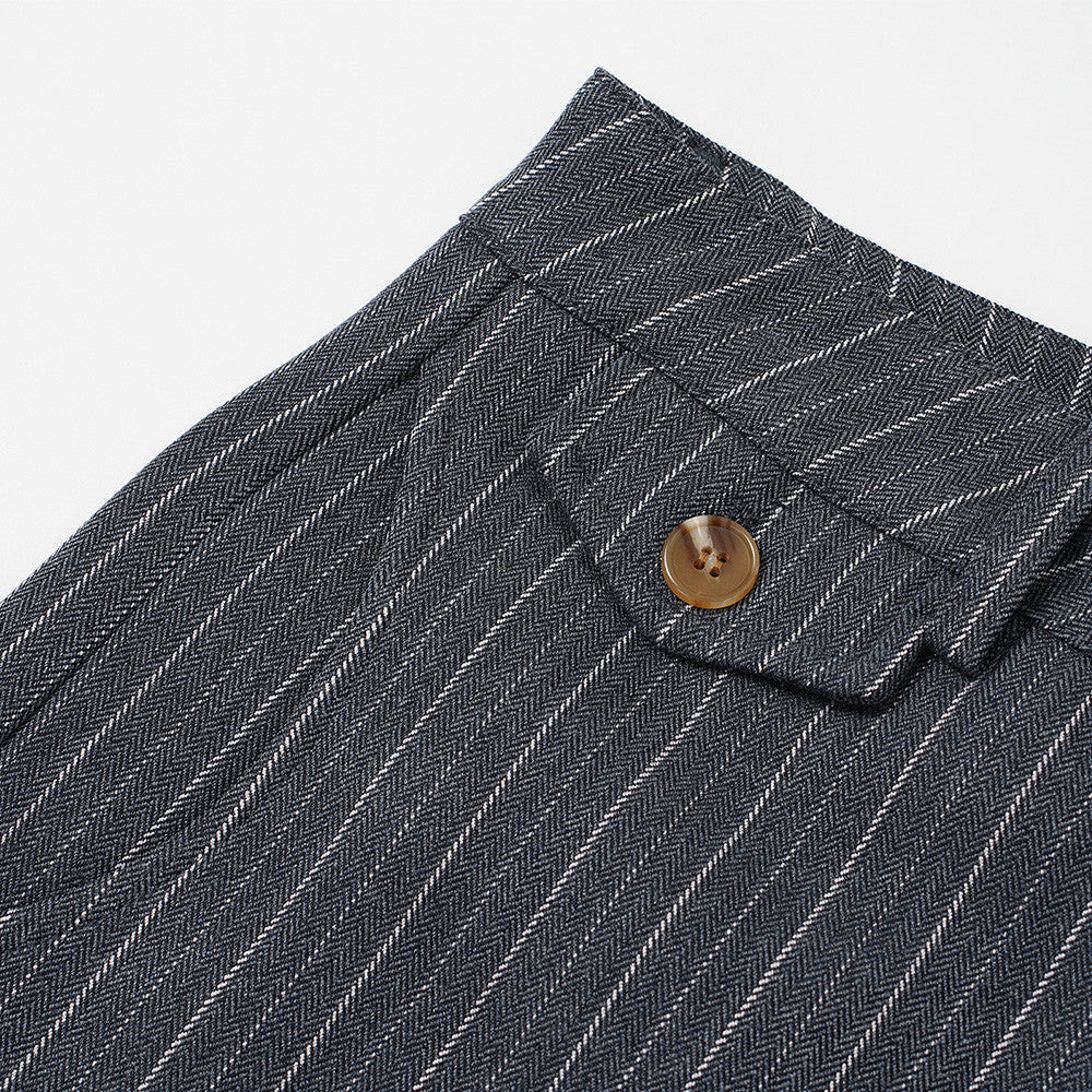 Flared Pinstripe Wide-Leg Trousers