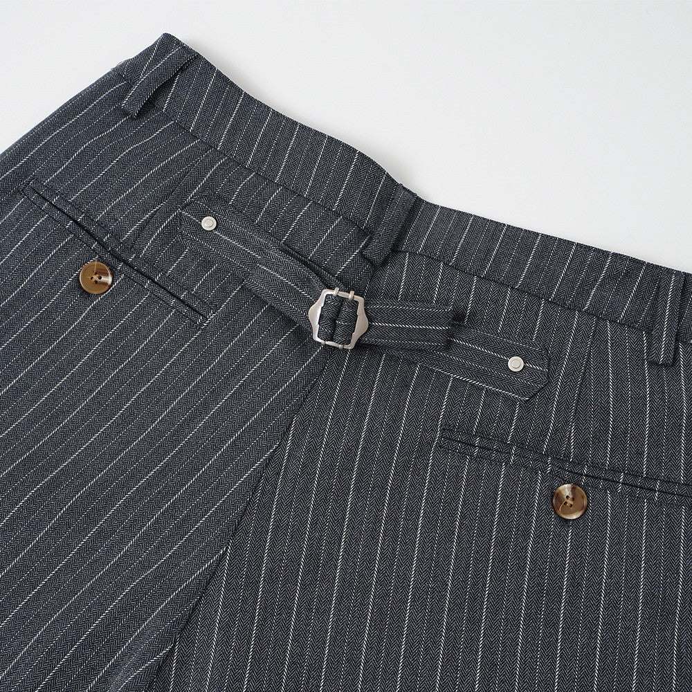 Flared Pinstripe Wide-Leg Trousers