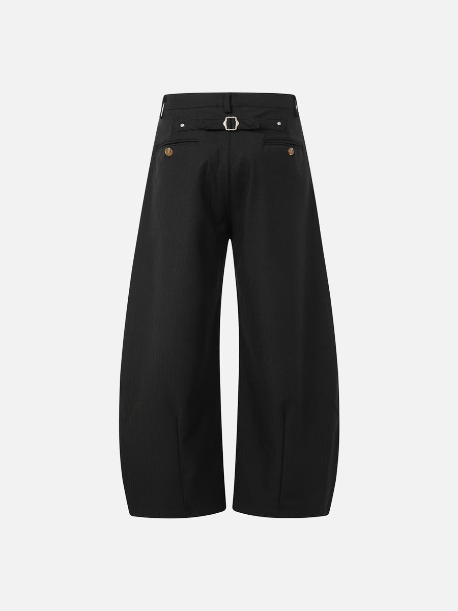 Flared Pinstripe Wide-Leg Trousers