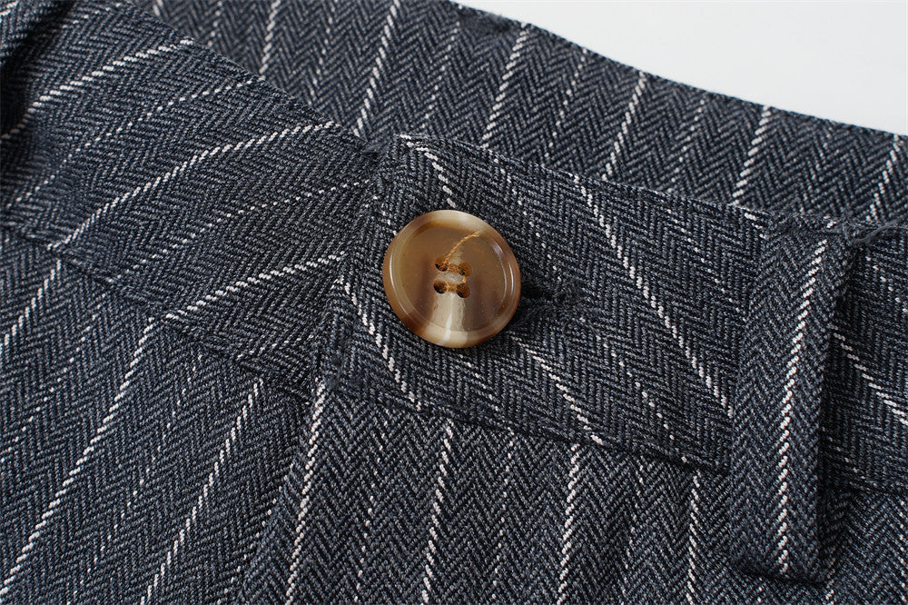 Flared Pinstripe Wide-Leg Trousers
