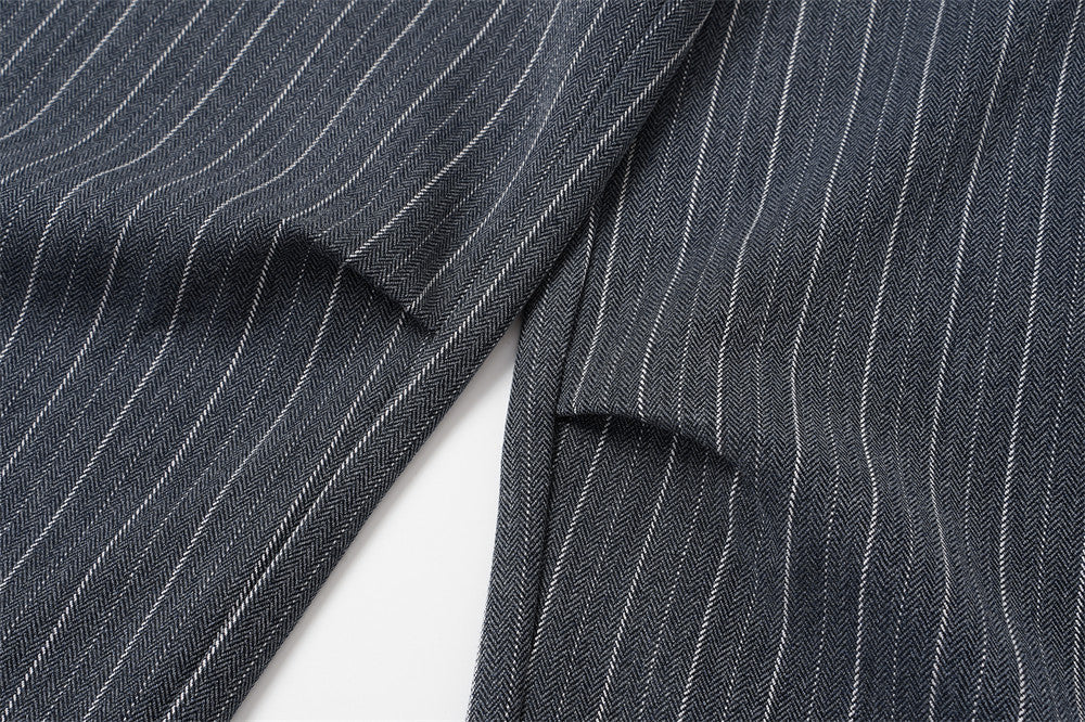 Flared Pinstripe Wide-Leg Trousers
