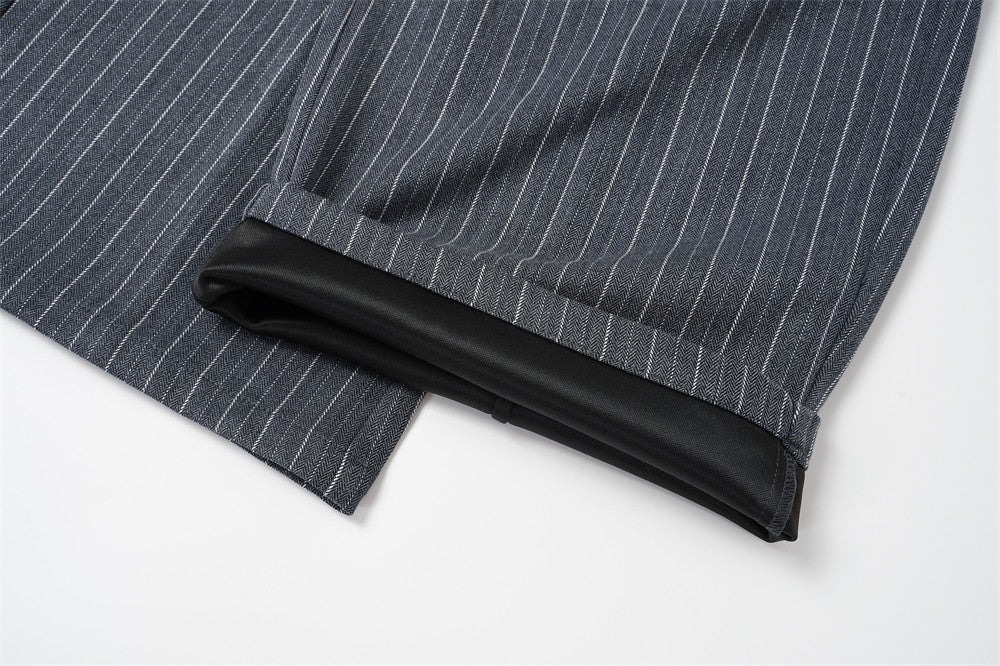 Flared Pinstripe Wide-Leg Trousers