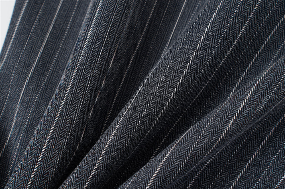 Flared Pinstripe Wide-Leg Trousers