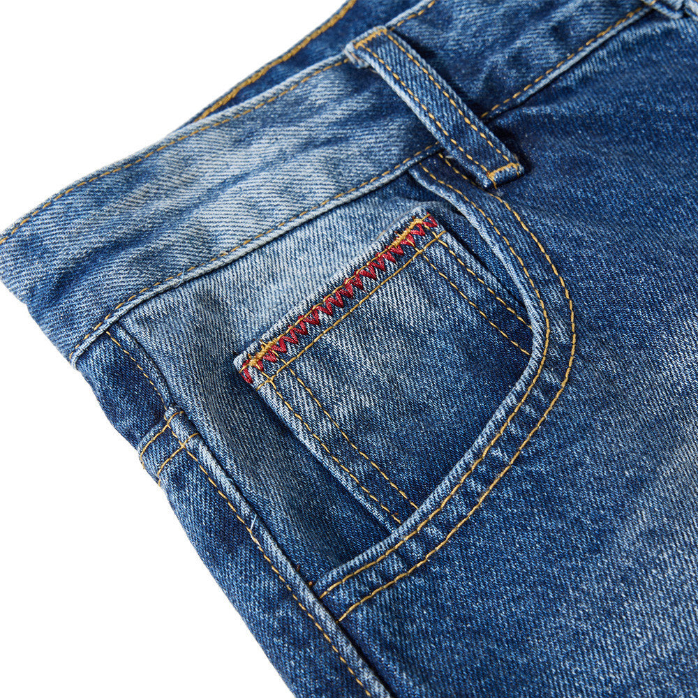 Geometric Embroidery Wide-Leg Jeans