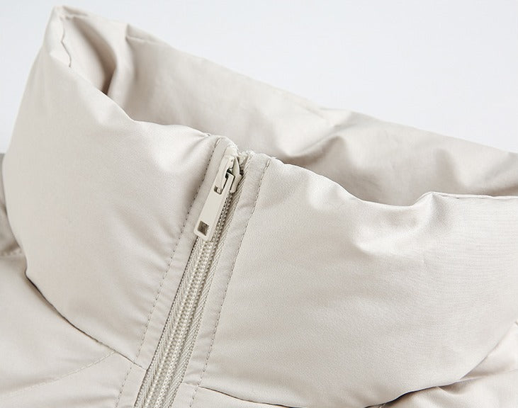 Geometric Quilted Dark Grey Puffer Jacket