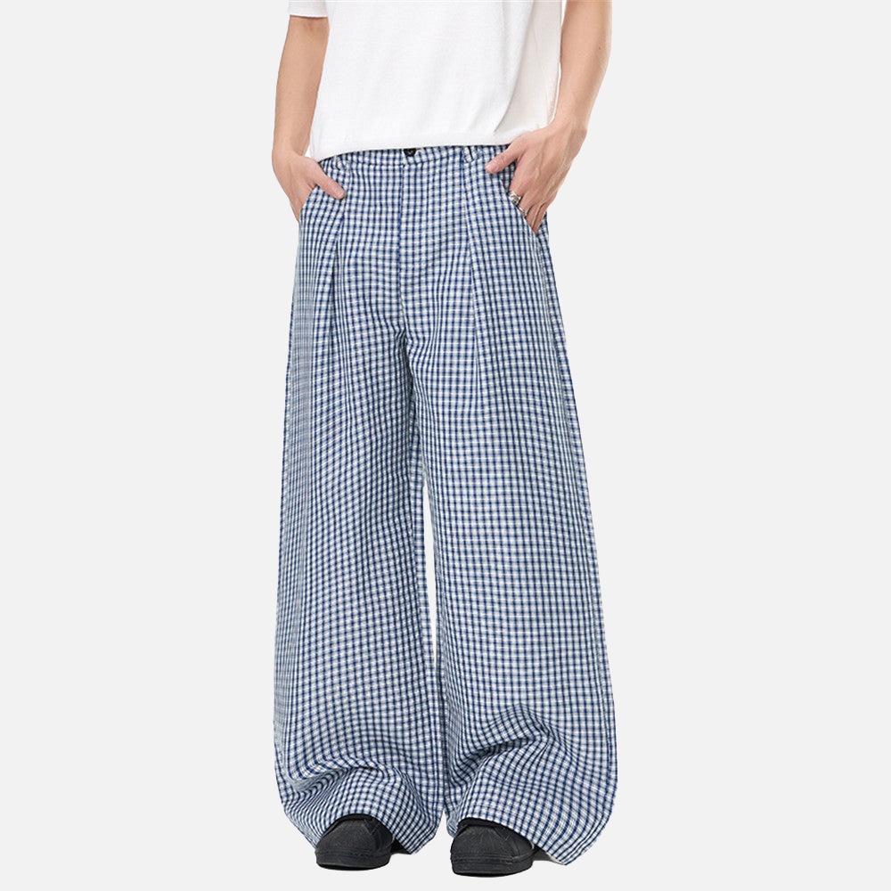 Gingham Baggy Pants