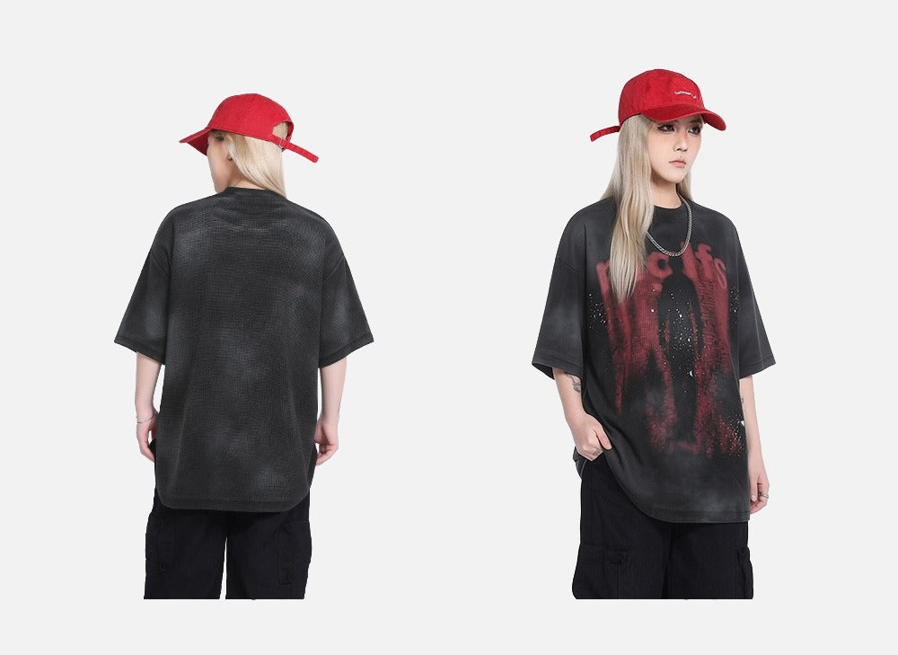 T-shirt à motif gaufré grunge