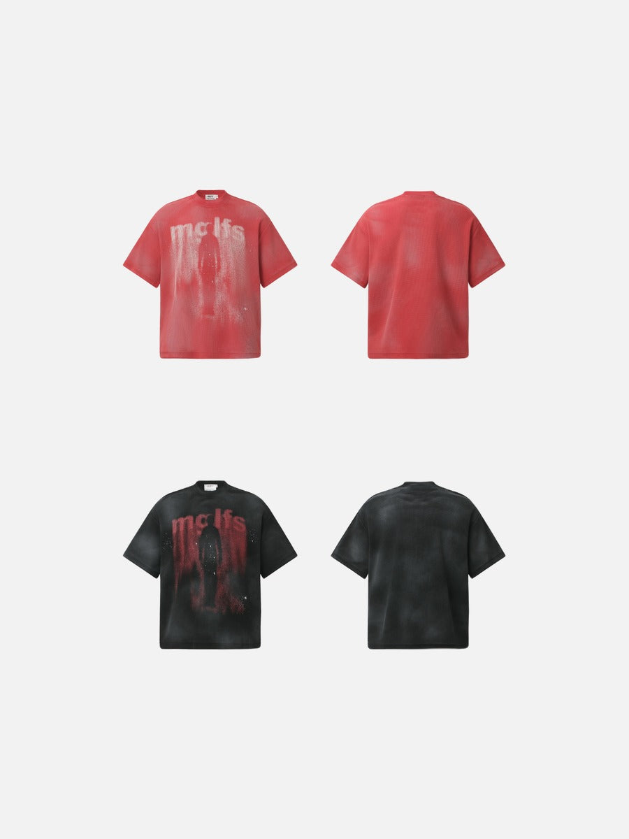 T-shirt à motif gaufré grunge