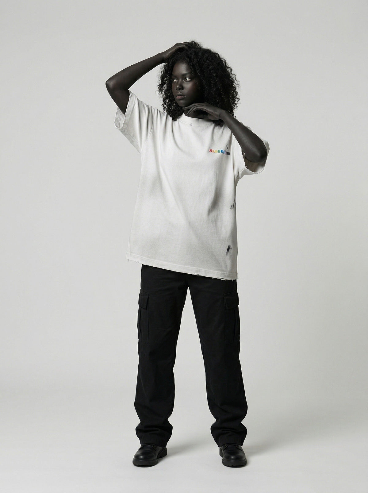 Gothic Distressed Oversize-T-Shirt