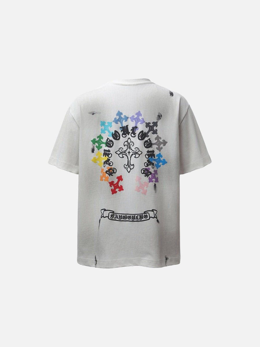 Gothic Distressed Oversize-T-Shirt