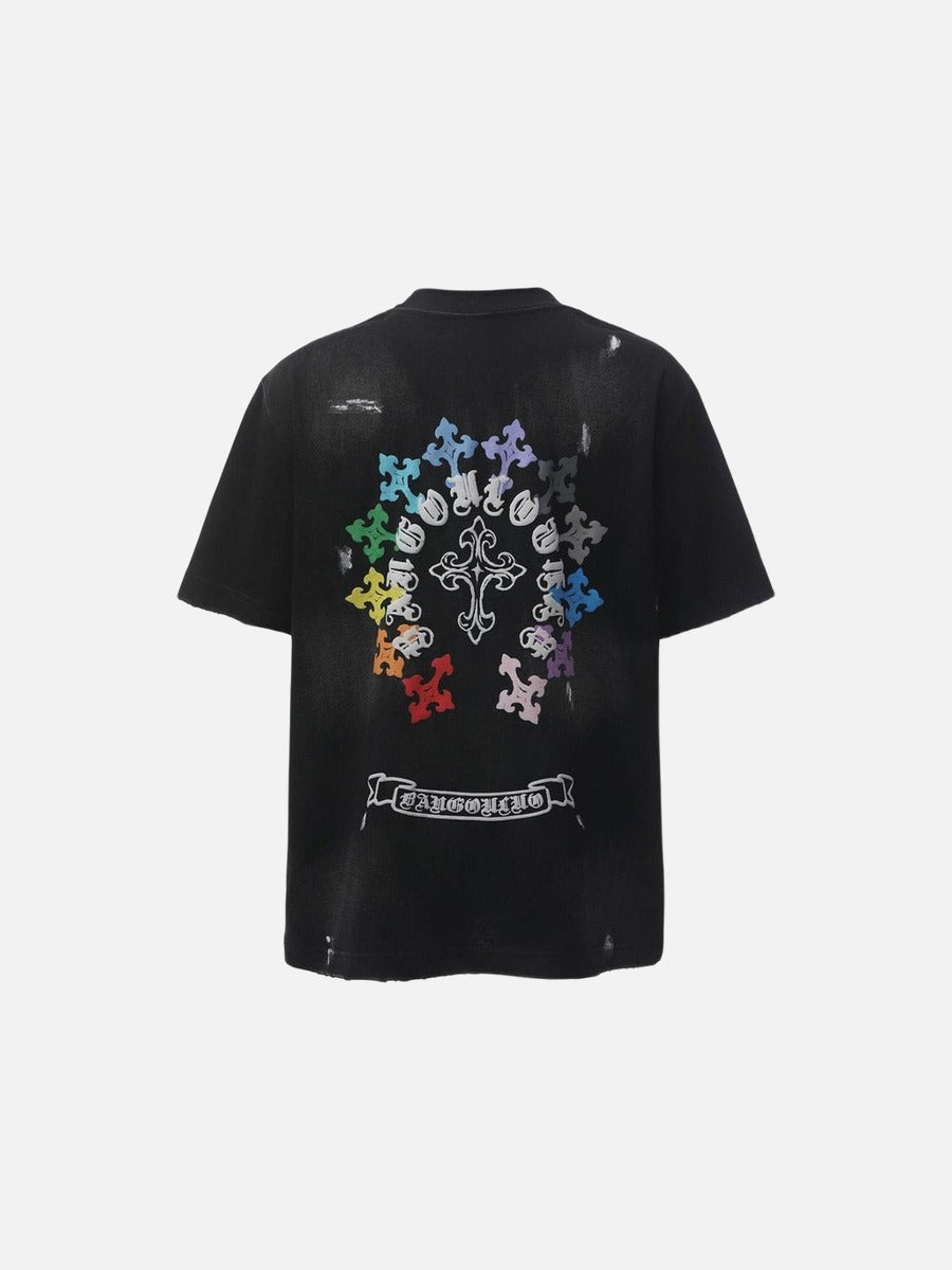 Gothic Distressed Oversize-T-Shirt