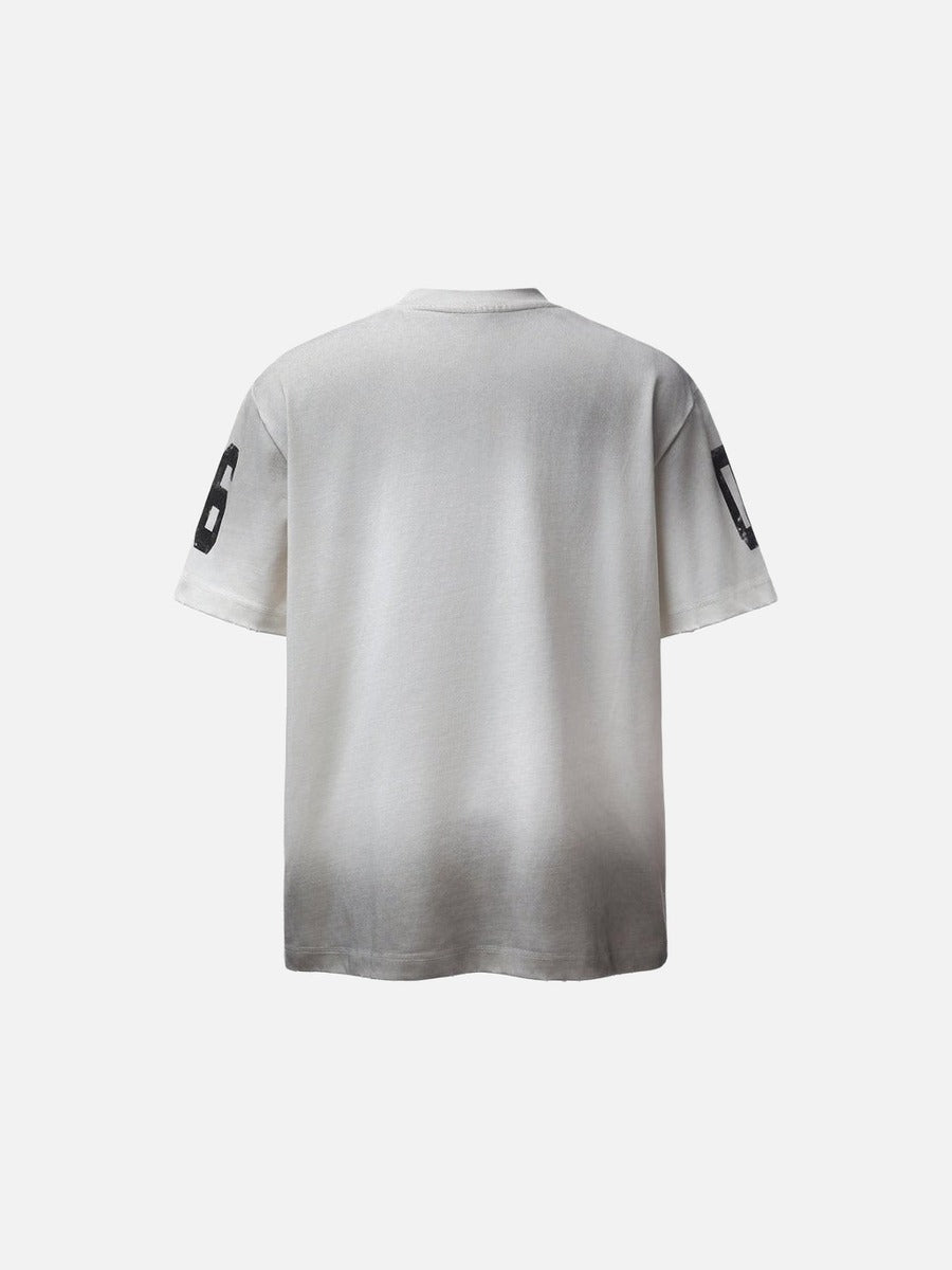 Distressed-Grafik-T-Shirt mit Farbverlauf
